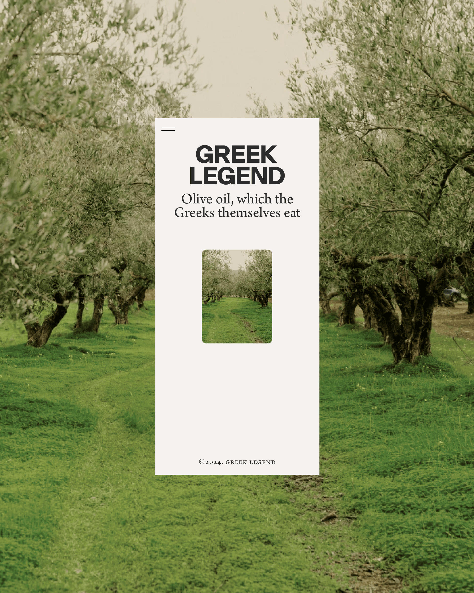 Greek Legend olive grove campaign